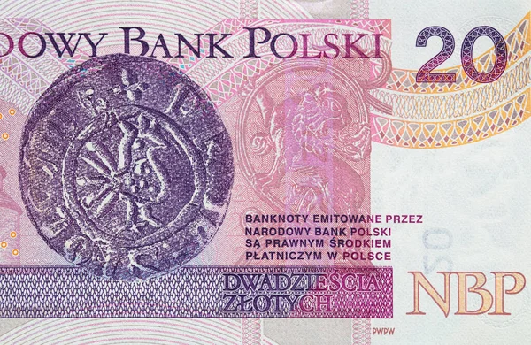 Обратный Ход Польских Злотых Банкнот Дизайнерских Целей — стоковое фото