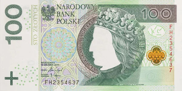 100 Polish Zloty Banknote Empty Middle Area Design Purpose — Fotografia de Stock