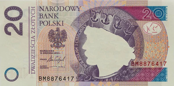 Polish Zloty Banknote Empty Middle Area Design Purpose — Stockfoto