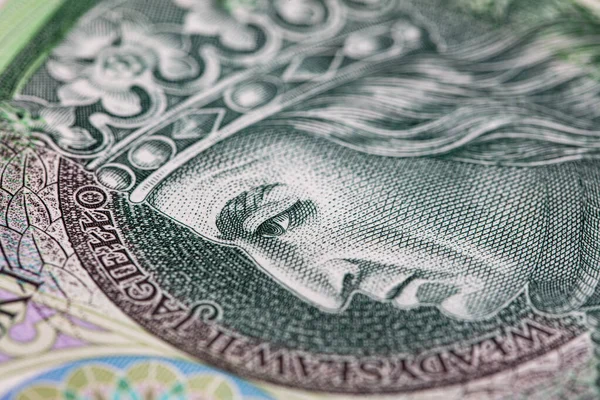 Obverse of 100 polish zloty banknote for design purpose