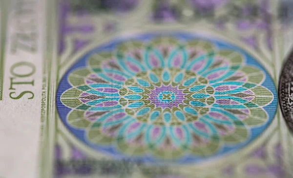 Obverse of 100 polish zloty banknote for design purpose