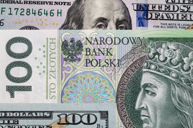 Tasarım amaçlı 100 Amerikan doları ve 100 Polonya parası.
