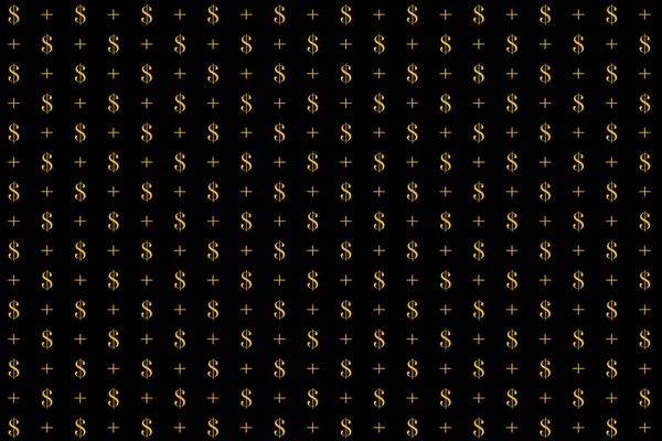 Dollar Sign Pattern Black Background Design Purpose — Stock Photo, Image