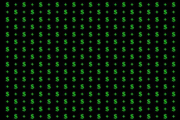 Dollar Sign Pattern Black Background Design Purpose — Stock Photo, Image