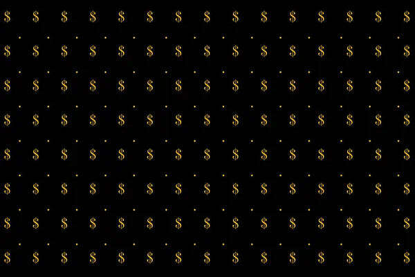 Dollar Sign Pattern Black Background Design Purpose — Stock Photo, Image