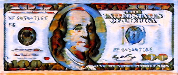 设计用的旧100美元钞票插图 — 图库照片