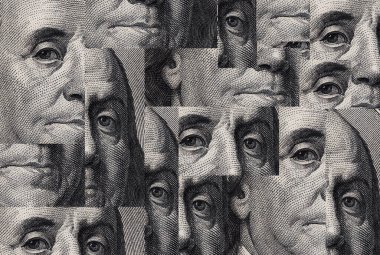 Tasarım amacı için bir dolarlık banknot parçası