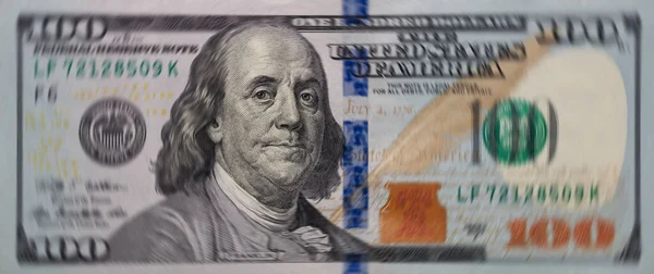 Нова Банкнота 100 Доларів Дизайну — стокове фото