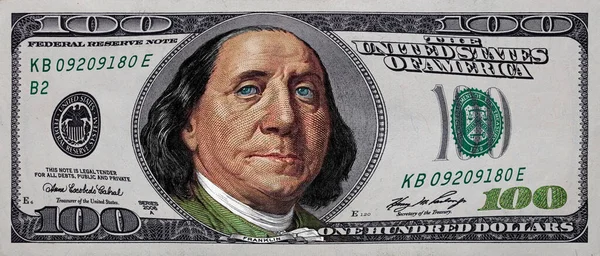为设计目的而扭曲的旧100美元钞票 — 图库照片