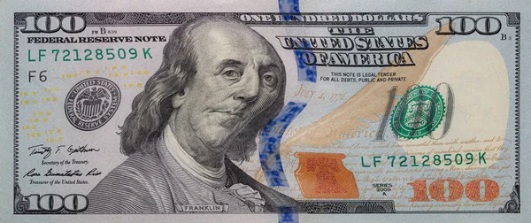 100 Dolarlık Banknot Deforme Olmuş Tasarım Amaçlı — Stok fotoğraf