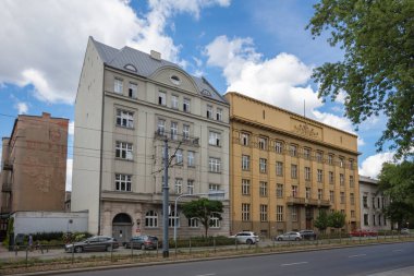 Lodz, Polonya - 7 Ağustos 2022: Piotrkowska Caddesi, Polonya