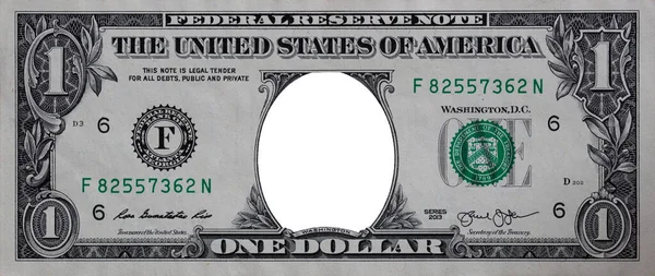 Fronteira Dólar Com Área Média Transparente Vazia Para Fins Projeto — Fotografia de Stock