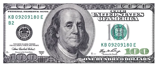 デザイン目的のための透明100米ドル紙幣 — ストック写真