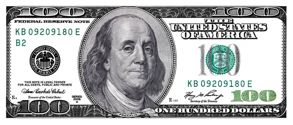 Átlátszó 100 Usa Dolláros Bankjegy Tervezési Célra — Stock Fotó