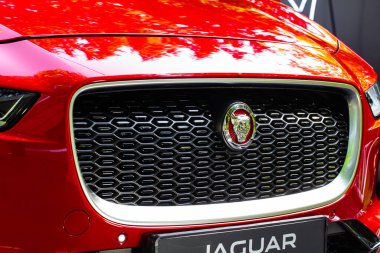 Lviv, Ukrayna - 30 Haziran 2019: Jaguar I-Pace logosu