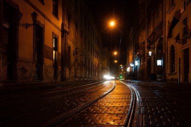 Lviv, Ukrayna - 12 Ekim 2022: Lviv City cente night