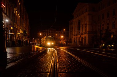 Lviv, Ukrayna - 12 Ekim 2022: Lviv City cente night