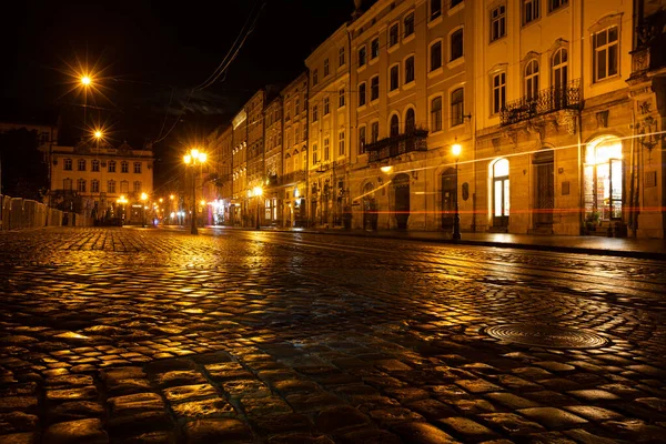 Lviv Ucrania Octubre 2022 Lviv City Cente Night — Foto de Stock