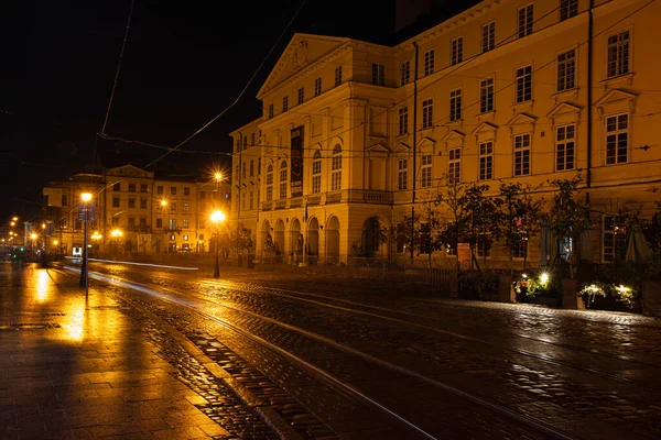 Lviv Ucrania Octubre 2022 Lviv City Cente Night — Foto de Stock