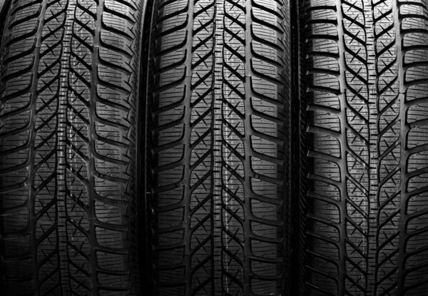 Closeup of new automobile tire for design purpose