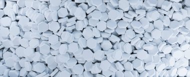 Ağ ve pankartlar için beyaz renklerde altıgen arkaplan, 3B oluşturma