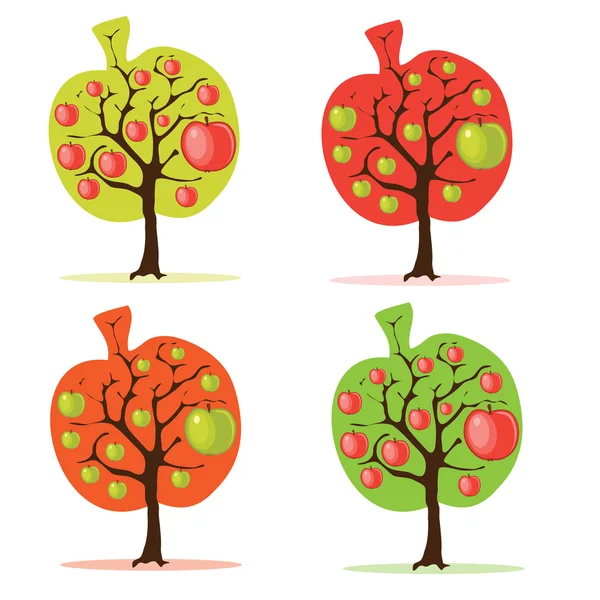 Set albero di mele Illustrazione Stock