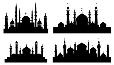 Mosque silhouettes clipart