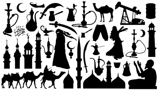 Arabian silhouettes — Stock Vector