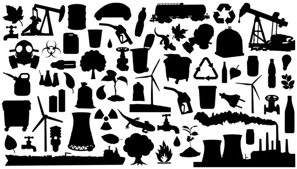 Ecologie silhouetten — Stockvector