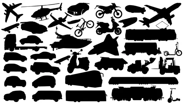 Transport silhouettes — Stock Vector
