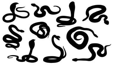 Snake silhouettes vector