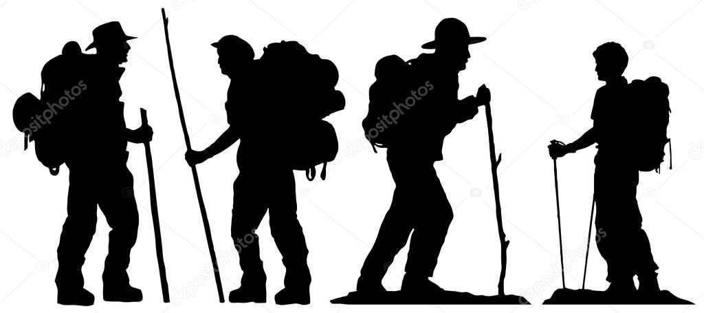 Hiker silhouettes