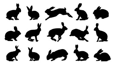 rabbit silhouettes clipart