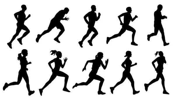 Run silhouettes — Stock Vector