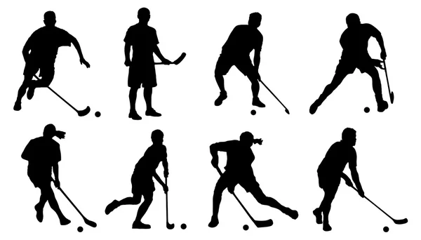 Floorball-Silhouette — Stockvektor