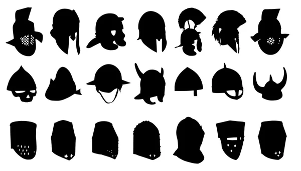 Silhouettes de casque — Image vectorielle