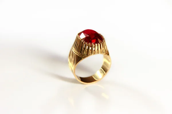 Ring with ruby — Stock Photo, Image