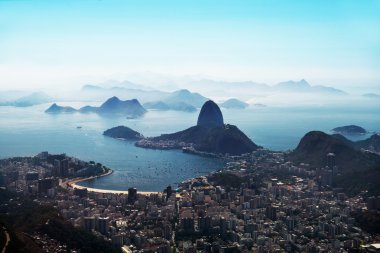 Rio de Janeiro okyanus manzaralı. Botafogo ve Sugar Loaf.