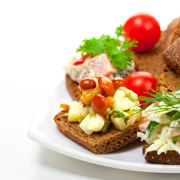 Appetizer with marinated mushrooms — Stock Photo, Image