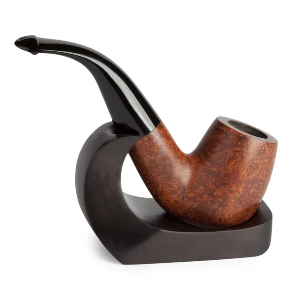 Brown tobacco pipe on a stand isolated — Stock Photo, Image