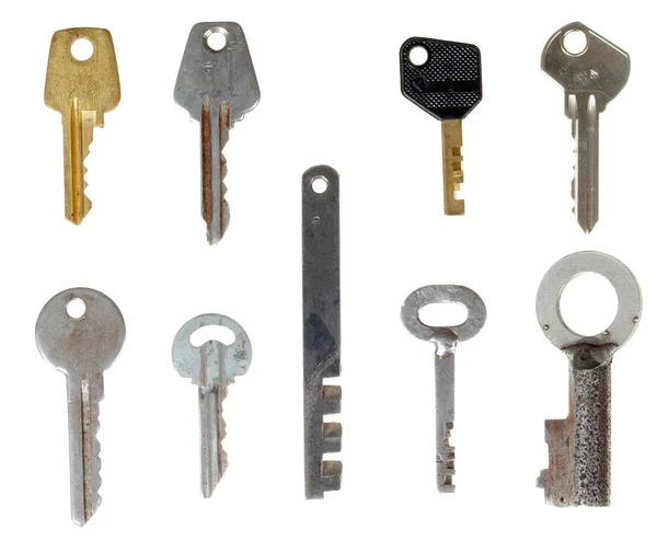 Schlüsselsatz isoliert — Stockfoto