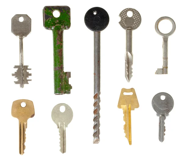 Set of keys isolated — Stock Photo, Image