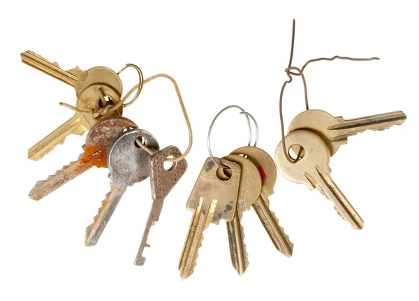 Set of keys isolated — Stock Photo, Image