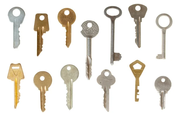 Set of keys isolated — Stock Photo, Image