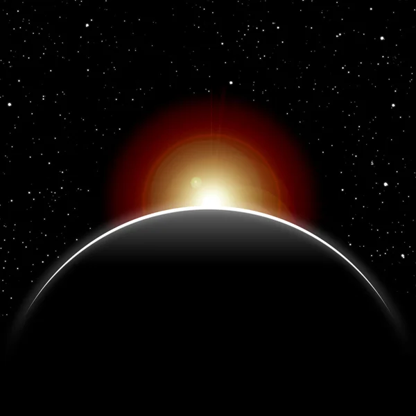Eclipse, v zárva a planet — Stock Fotó