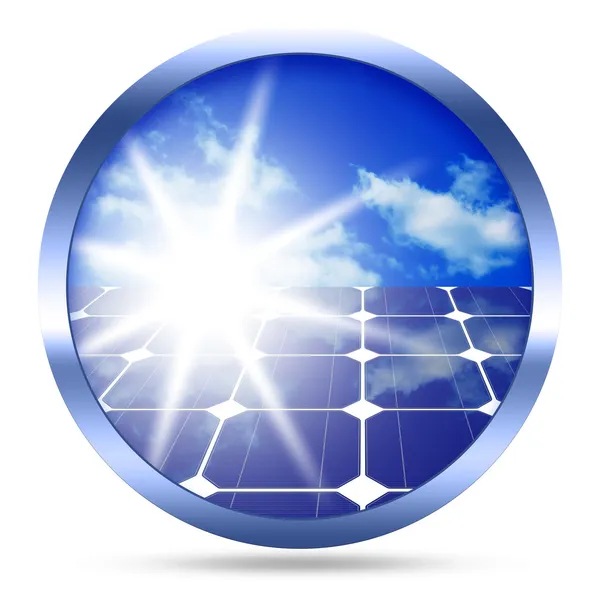 Zonnepanelen pictogram — Stockfoto