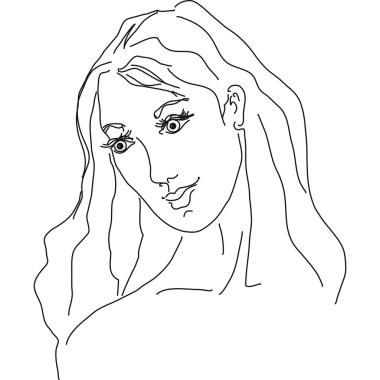 genç güzellik kadın kroki izole