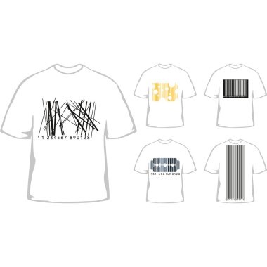 t-shirt etiket barkod izole vektör