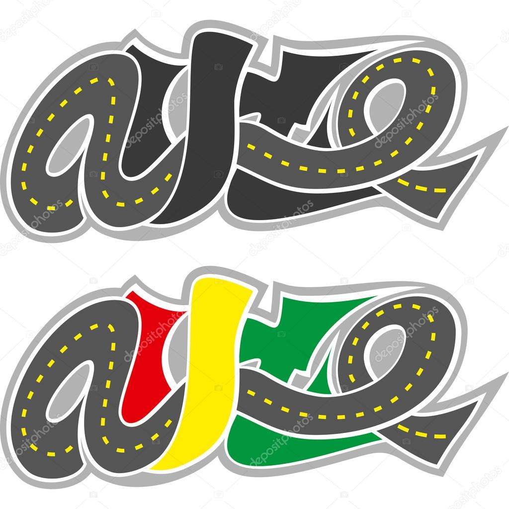 Road auto logo isolated