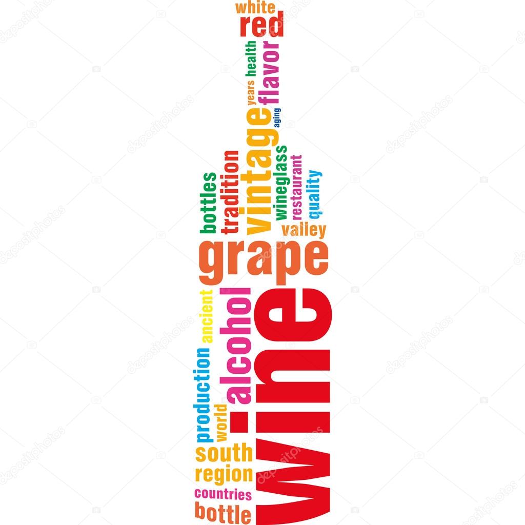 vector wine label in the shape of the contour bottle isolated